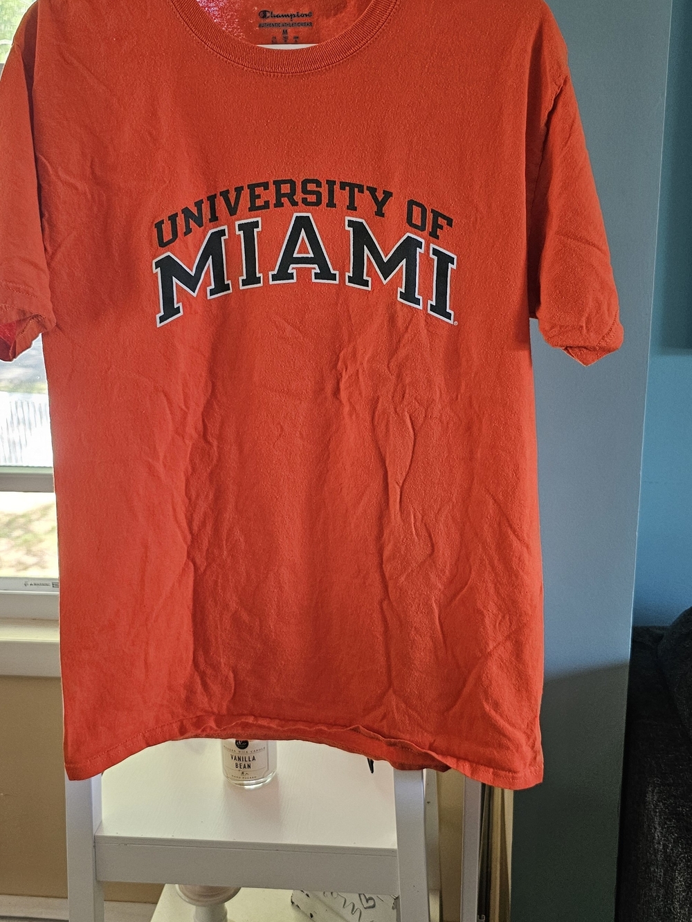 Champion Orange University of Miami Short Sleeve Tee